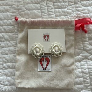 NWT Shrimps Pearl Clip On Earrings